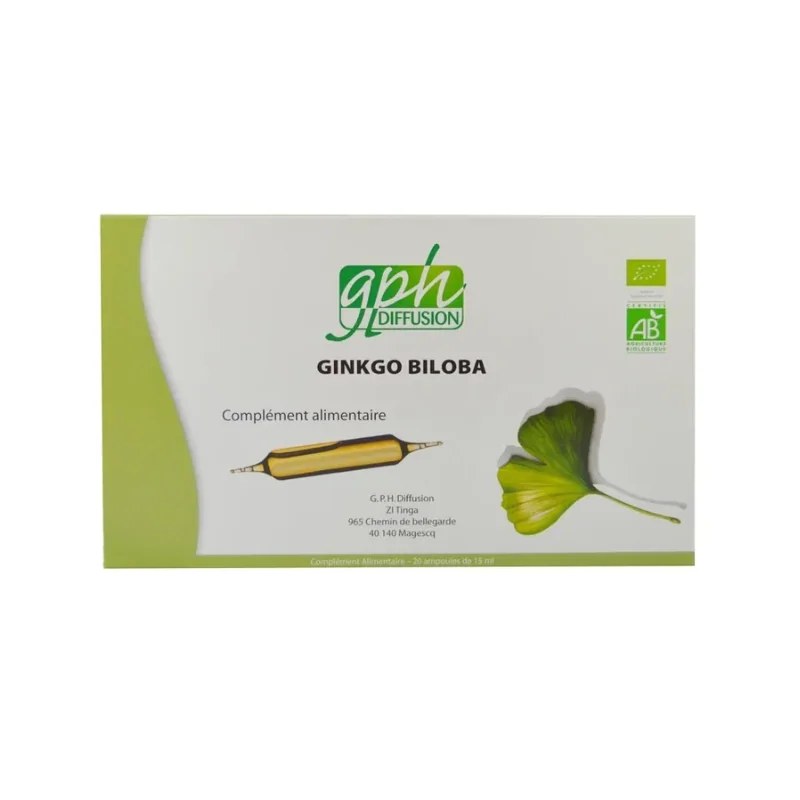 GPH DIFFUSION  GPH DIFFUSION GINKGO BILOBA BIO 20 ampoules – 15ml