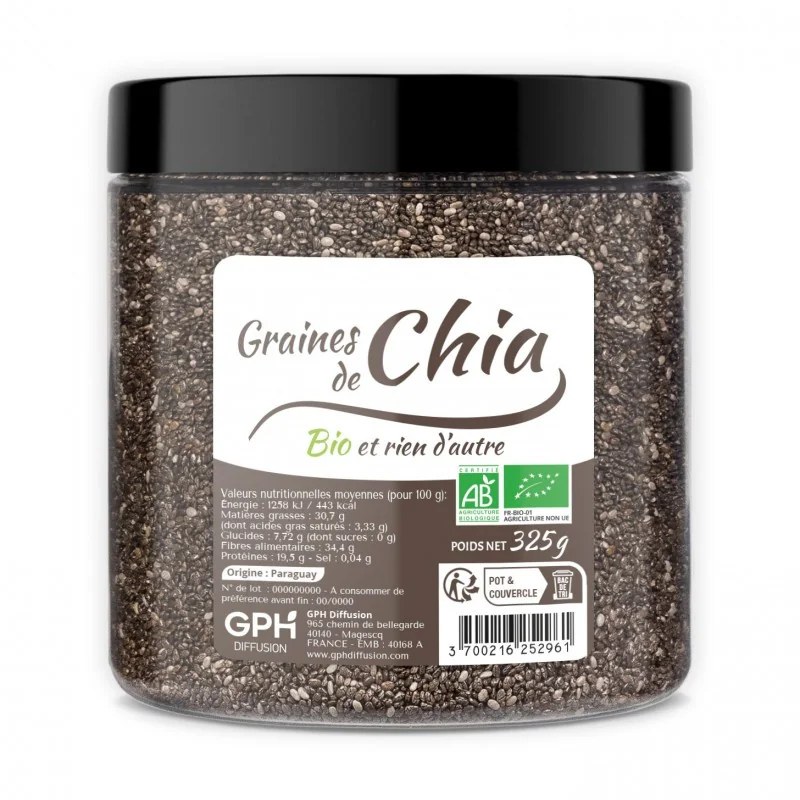 GPH DIFFUSION  GPH DIFFUSION Graines de Chia Bio 325gr