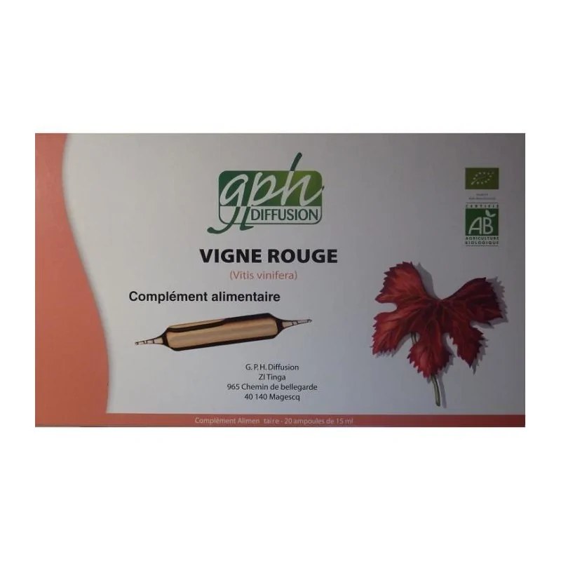 GPH DIFFUSION  GPH DIFFUSION VIGNE ROUGE BIO 20 ampoules