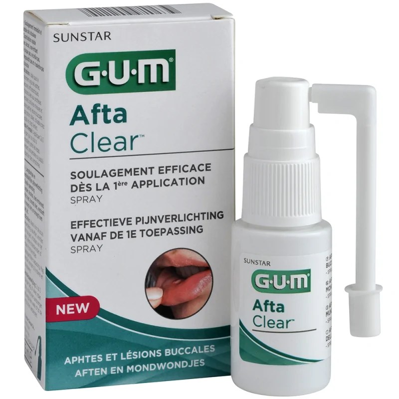 GUM SUNSTAR GUM AFTACLEAR SPRAY APHTES ET LESIONS BUCCALES 15ML REF 2420