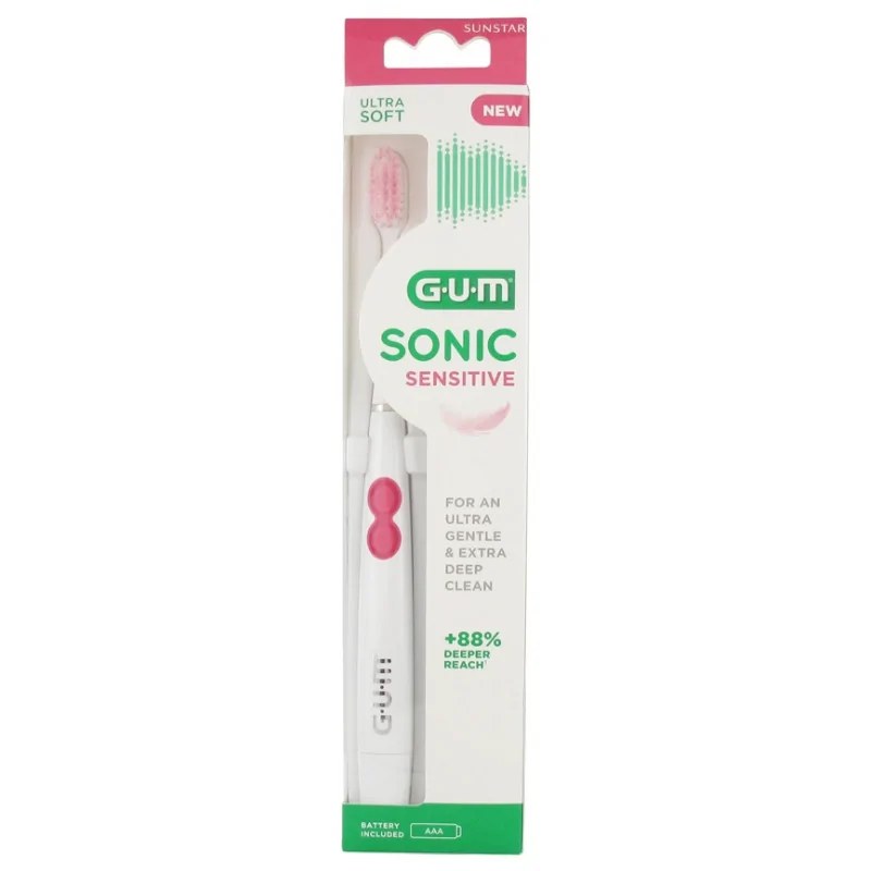 GUM SUNSTAR GUM BROSSE À DENTS ÉLECTRIQUE À PILE SONIC SENSITIVE