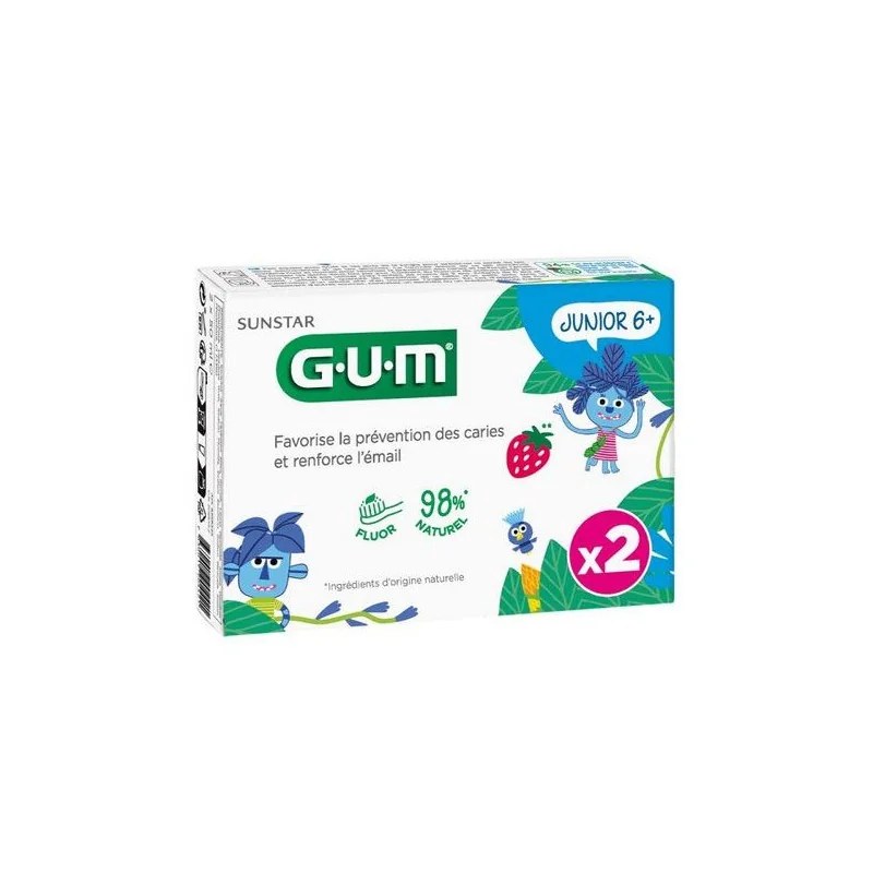 GUM SUNSTAR GUM JUNIOR 6+ PACK 2 DENTIFRICES 2x50ml