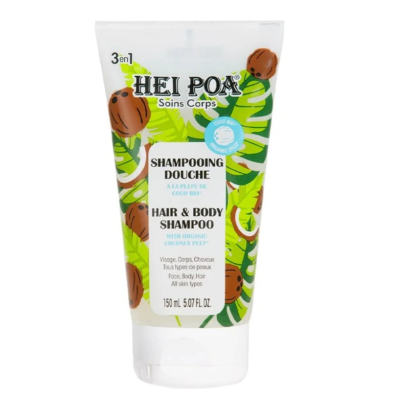 Hei Poa Hei poa shampooing douche a la pulpe de coco bio visage,corps,cheveux 150ml