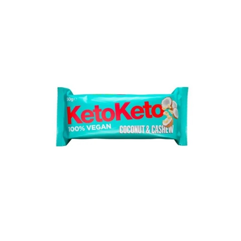 Keto Keto Keto Keto Barre noix de coco et noix de cajou 50g - Vegan