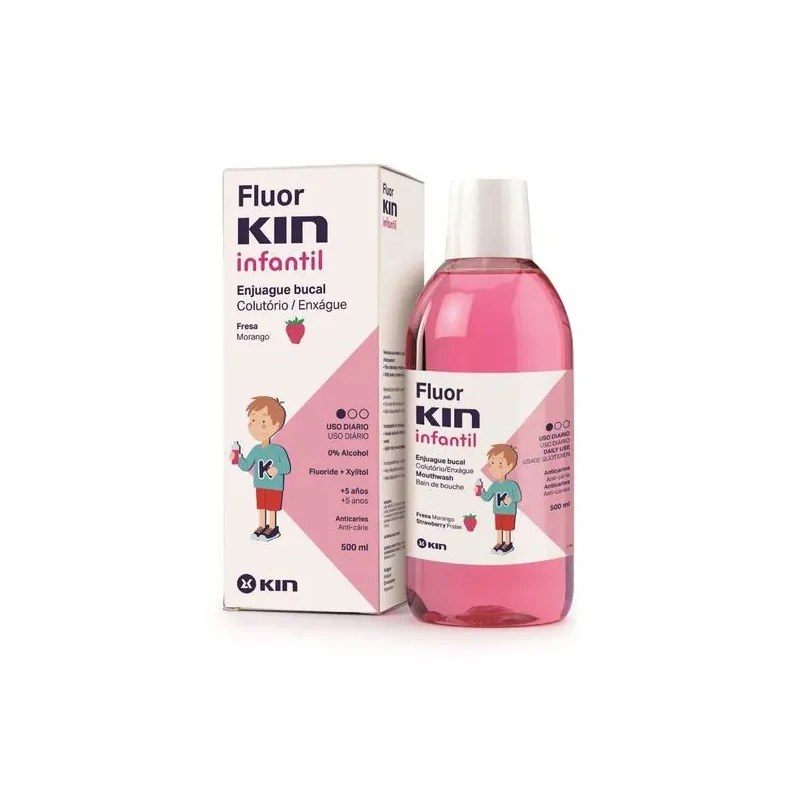 Kin Kin Fluor Bain De Bouche Enfant Fraise 500ml