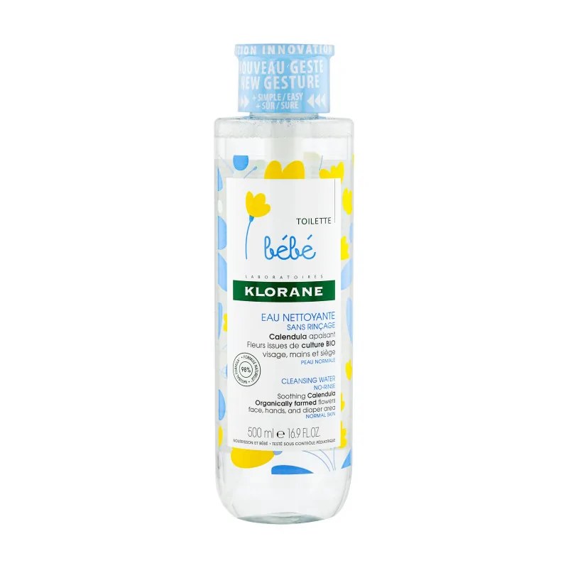 KLORANE Klorane - Eau nettoyante sans rinçage au Calendula apaisant - Bébé - Peau normale 500 ml