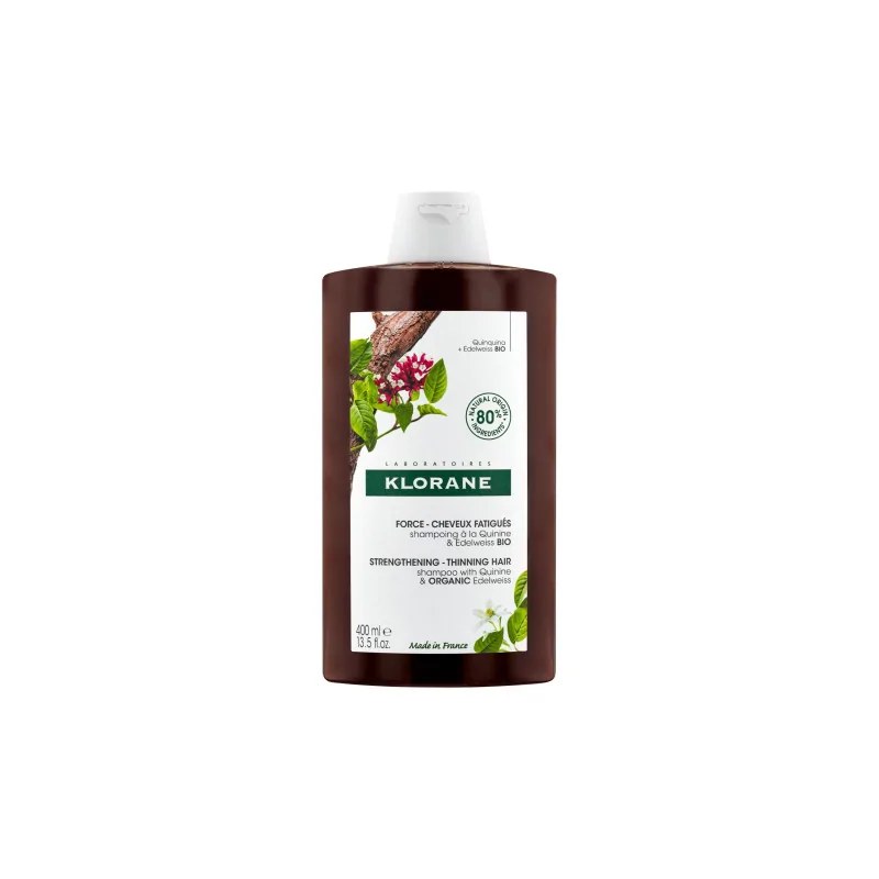 KLORANE Klorane - Shampoing fortifiant à la Quinine & Edelweiss BIO - Chute de cheveux, cheveux fatigués 400 ml
