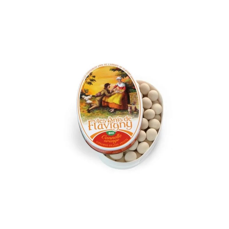 LES ANIS DE FLAVIGNY LES ANIS DE FLAVIGNY BOITE DE BONBONS A LA CANNELLE ORANGE