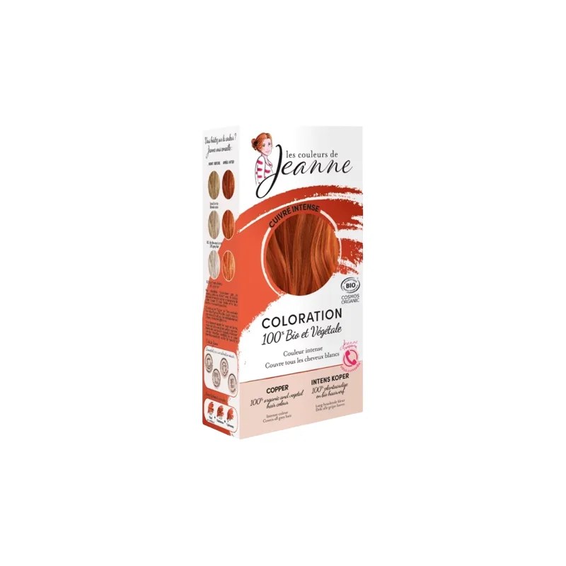LES COULEURS DE JEANNE LES COULEURS DE JEANNE COLORATION CUIVRE INTENSE 100% VEGETALE 2x50G