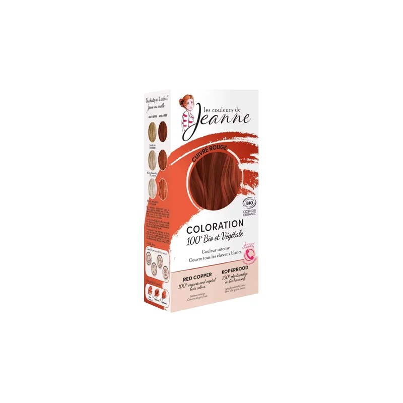 LES COULEURS DE JEANNE LES COULEURS DE JEANNE COLORATION CUIVRE ROUGE 100% VEGETALE2x50G