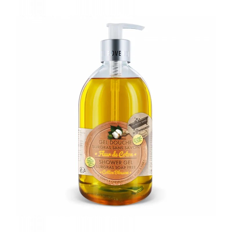 LES PETITS BAINS DE PROVENCE LES PETITS BAINS DE PROVENCE GEL DOUCHE FLEUR DE COTON  FLACON  500 ML