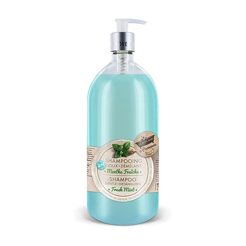 LES PETITS BAINS DE PROVENCE LES PETITS BAINS DE PROVENCE  Shampoing doux 2 en 1 Menthe Fraîche 1L