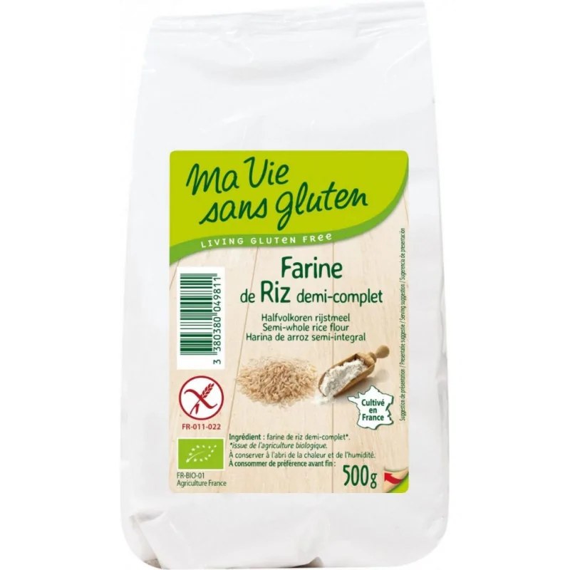 Ma Vie Sans Gluten MA VIE SANS GLUTEN FARINE DE RIZ DEMI-COMPLETE 500G SG