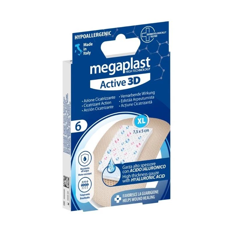 MEGAPLAST MEGAPLAST ACTIVE 3D PANSEMENT XL CICATRISANT BOITE DE 6 - REF 082000