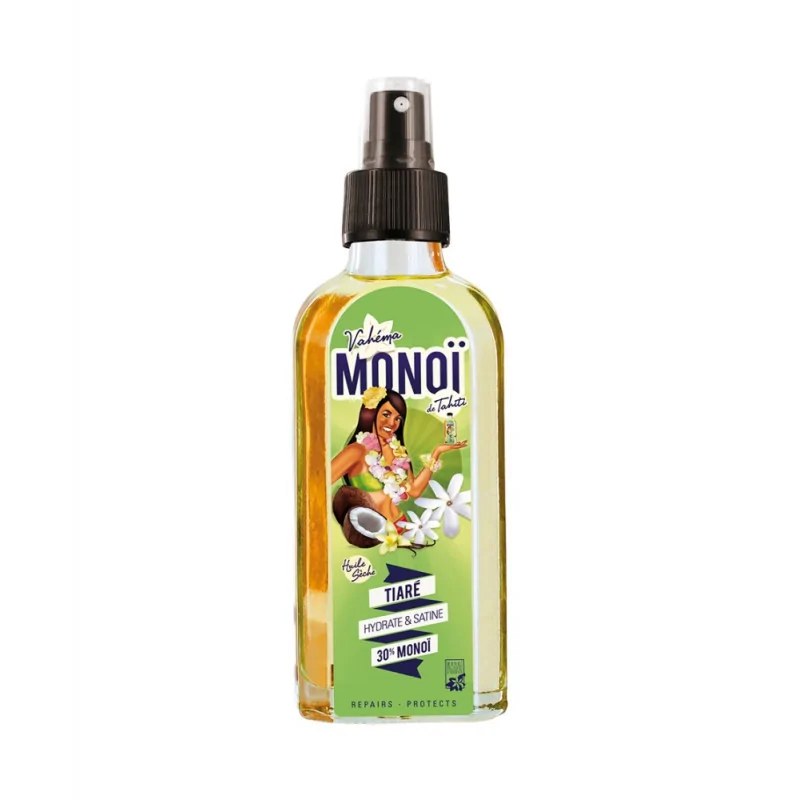 MONOI DE TAHITI MONOÏ DE TAHITI HUILE SÈCHE TIARÉ HYDRATE ET SATINE 30% 100 ML