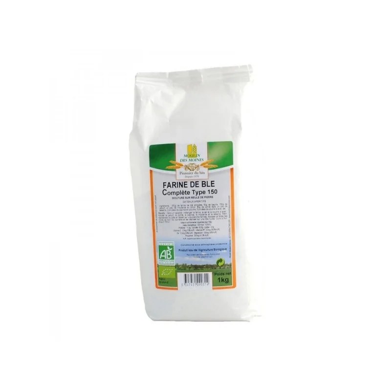 MOULIN DES MOINES FARINE DE BLE COMPLETE 1KG