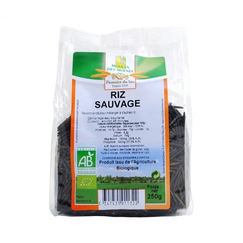 MOULIN DES MOINES Moulin des Moines RIZ SAUVAGE COMPET 500G