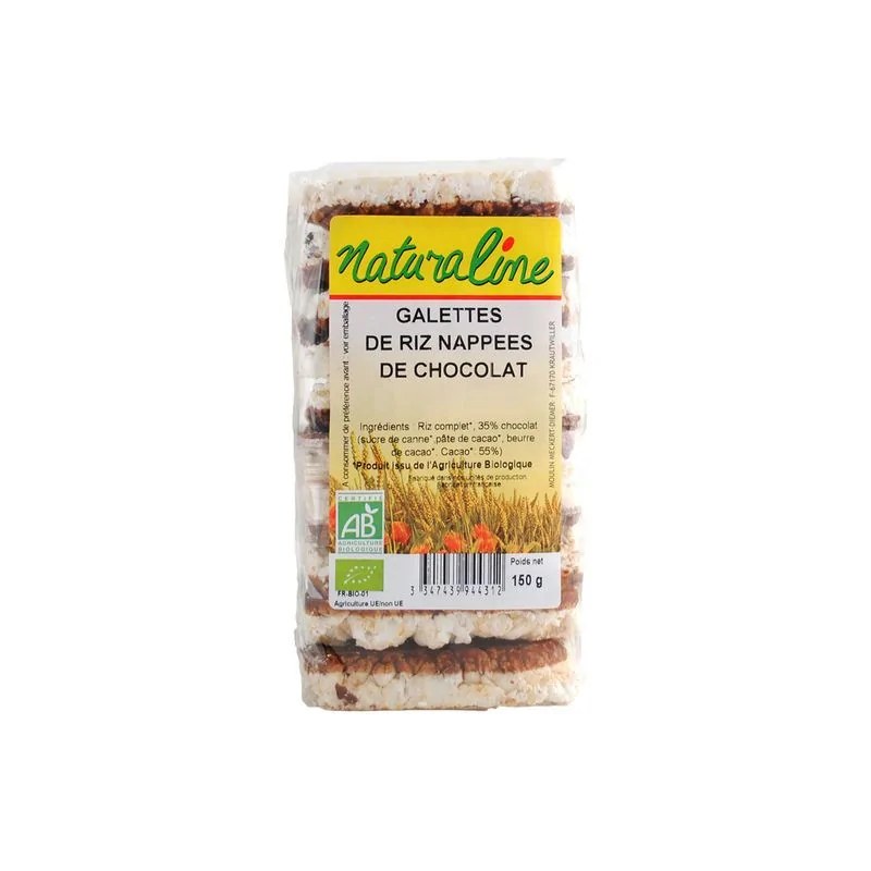 NATURALINE NATURALINE GALETTE DE RIZ NAPPEES AU CHOCOLAT 150G
