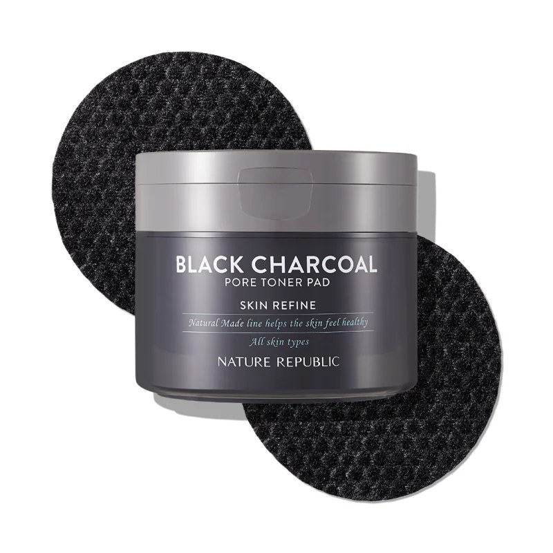 Nature Republic NATURE REPUBLIC Toner Visage Purifiant Détox NATURAL MADE Black Charcoal Pore Toner Pad