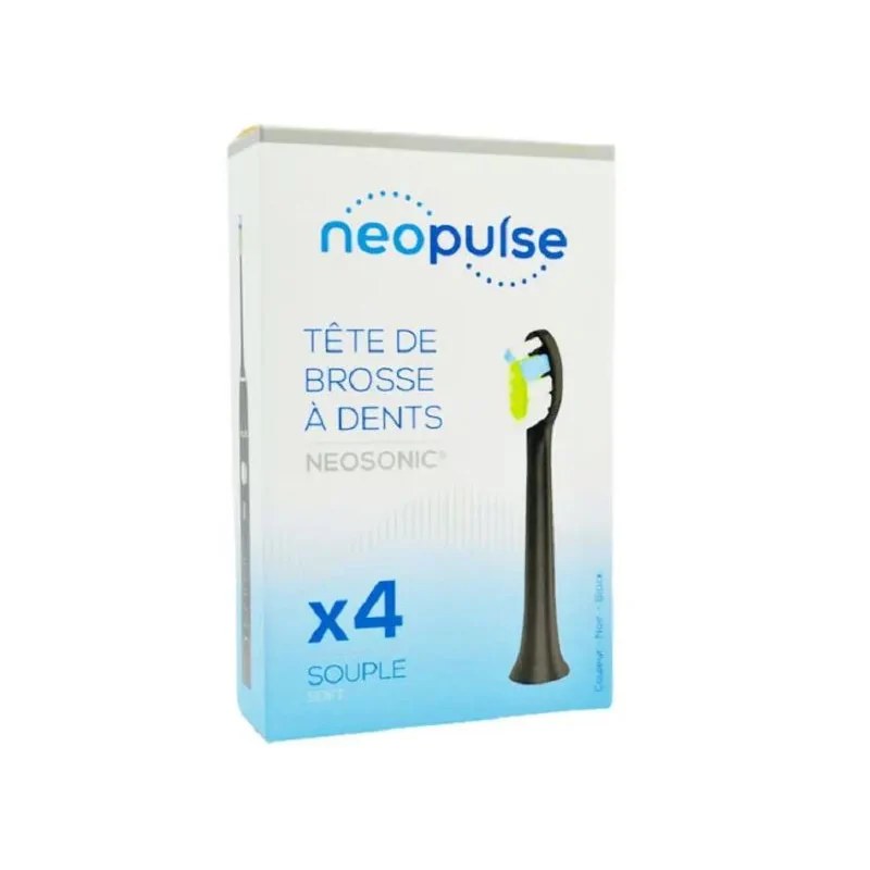NEOPULSE NEOPULSE Recharge 4 Tetes De Brosse À Dent Souple Noir