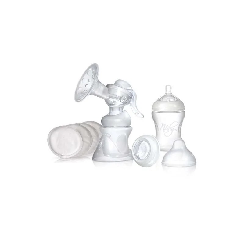 Nûby  NUBY Tire-lait manuel +1 biberon 150ml + 1 biberon 240 ml + 1 couvercle + 2 coussinets - ID72035