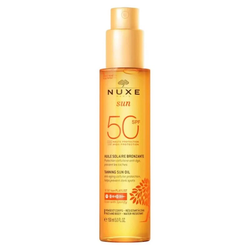 NUXE Nuxe Sun Huile Solaire Bronzante Haute Protection Spf50 – 150ml