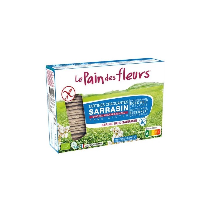 Pain des fleurs Le Pain des Fleurs Tartines Craquantes au Sarrasin sans Sel ni Sucres Ajoutés 300G