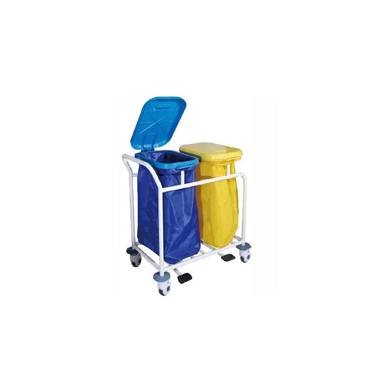 para-médical Chariot a linge à 2 bacs / blanc L8118