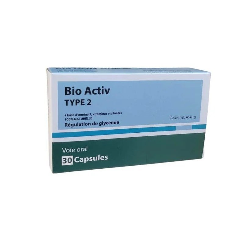 Bio Activ Type 2 Régulation de Glycémie – 30 Capsules