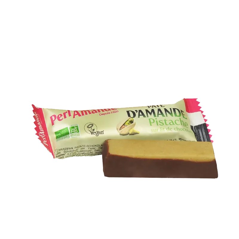 PERL' AMANDE PERL' AMANDE BARRE DE PATE D'AMANDE PISTACHE CHOCOLAT 25G