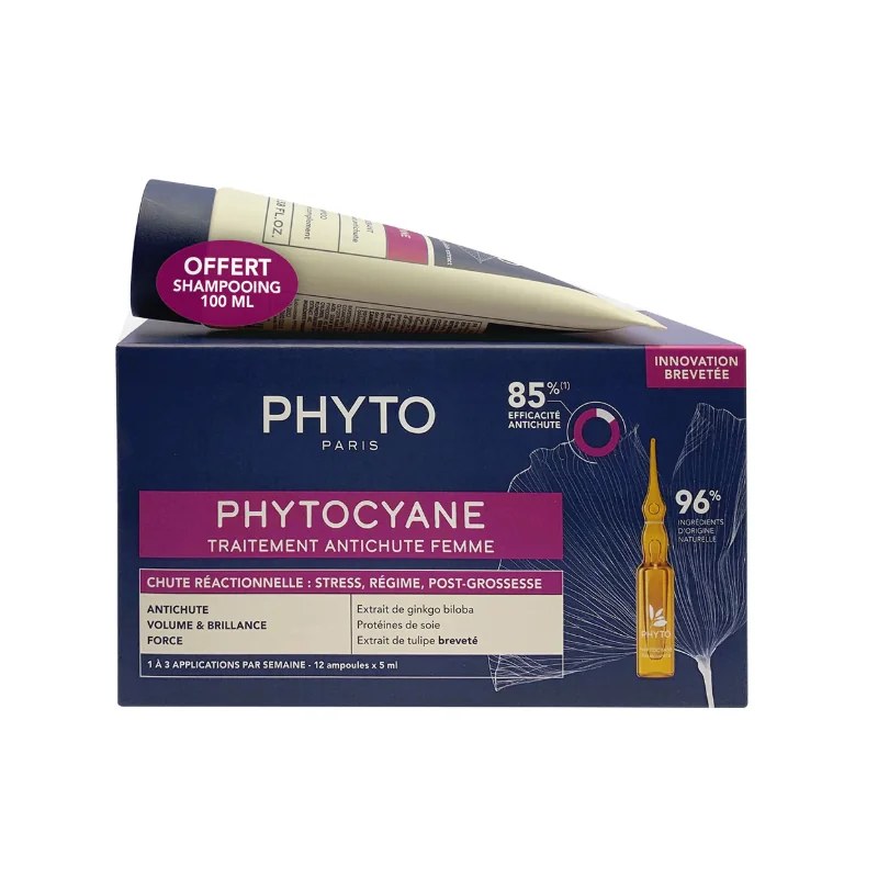 PHYTO PHYTO SET PHYTOCYANE TRAITEMENT ANTICHUTE FEMME CHUTE REACTIONNELLE