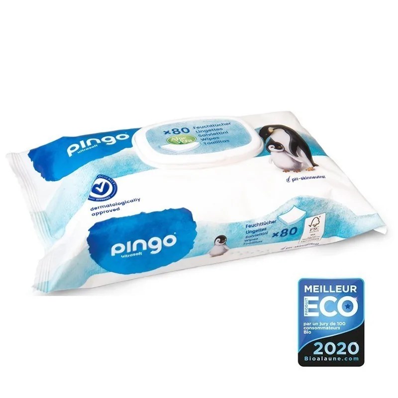 Pingo PINGO LINGETTES ULTRA SOFT À L'ALOÉ VERA - SANS PARFUM - PAQUET DE 80