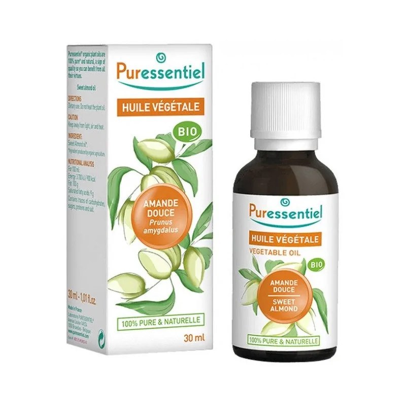 PURESSENTIEL PURESSENTIEL  HUILE VÉGÉTALE AMANDE DOUCE BIO 30 ML