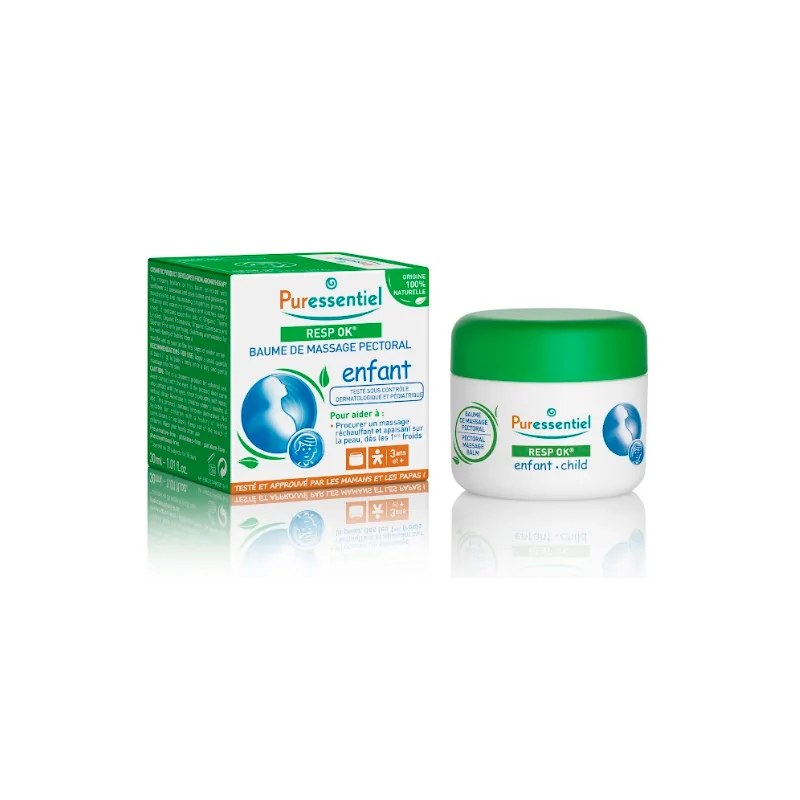 PURESSENTIEL PURESSENTIEL RESPIRATOIRE BAUME DE MASSAGE PECTORAL ENFANT 4 HE POT 60ML