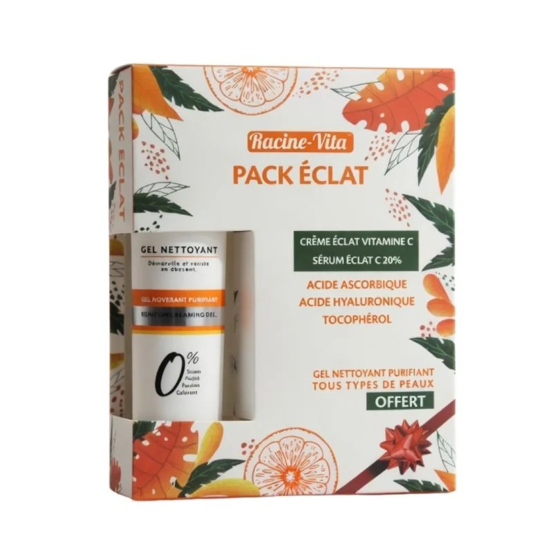 Racine-Vita Racine Vita Pack Eclat Serum Vitamine C+ ET Creme Eclat Vitamine C ACHETES + Gel Nettoyant OFFERT