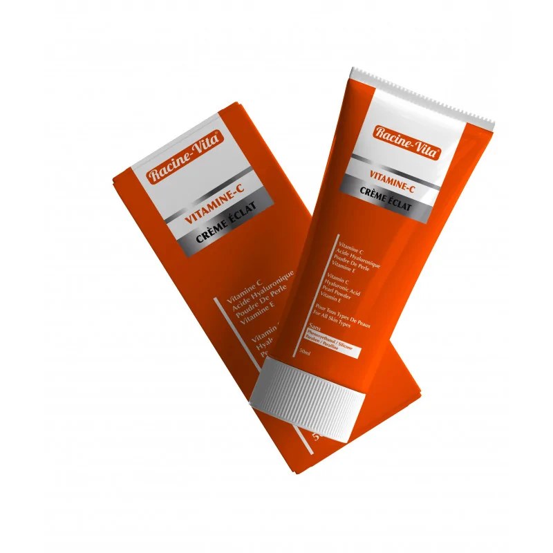 Racine-Vita racine vita vitamine-c acide hyaluronique poudre de perle vitamine E creme eclat