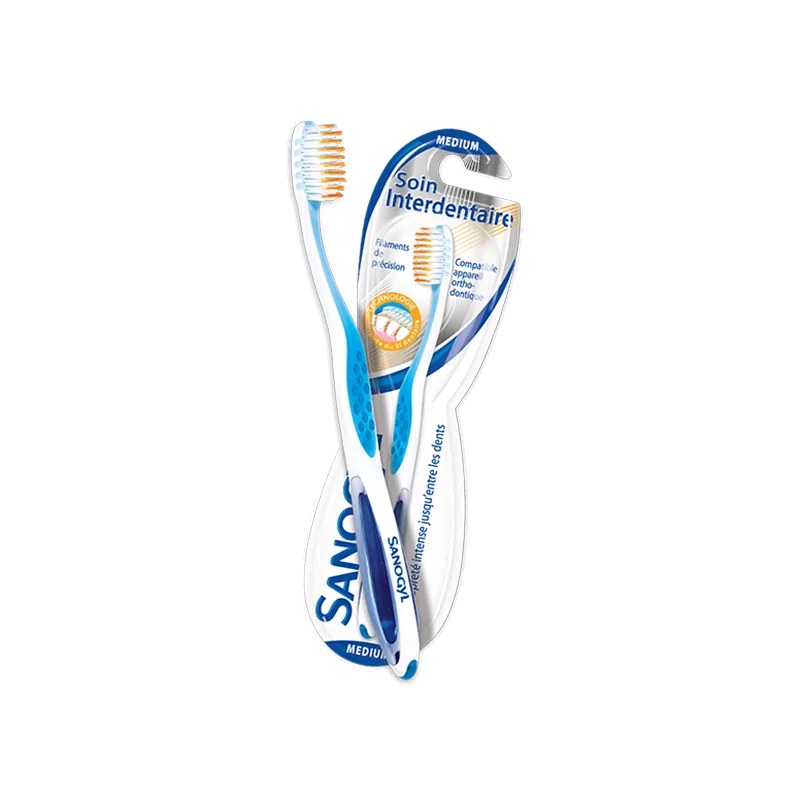 SANOGYL SANOGYL BROSSE À DENTS INTERDENTAIRE MEDIUM ROSE, BLEU, VERT