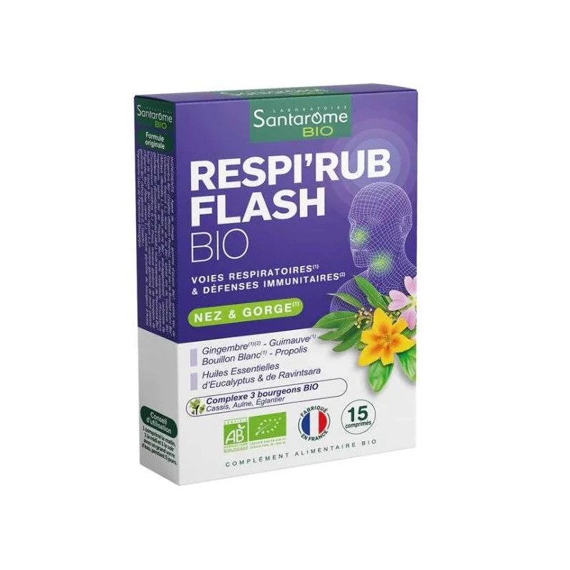 Santarome SANTAROME BIO RESPIRUB FLASH BIO 15 COMPRIMES
