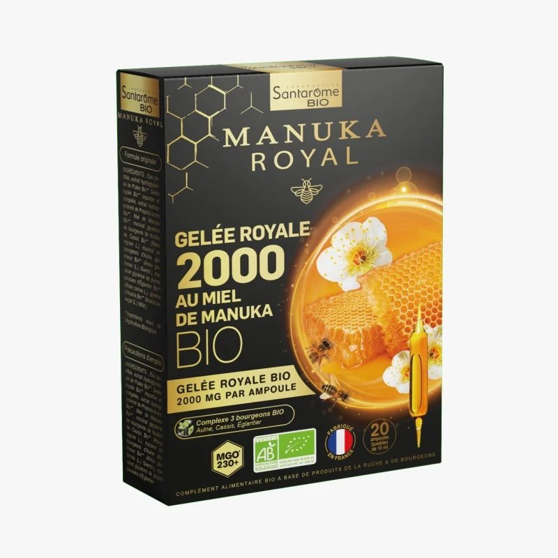 Santarome SANTAROME GELEE ROYALE 2000MG AU MIEL DE MANUKA 20 AMPOULES
