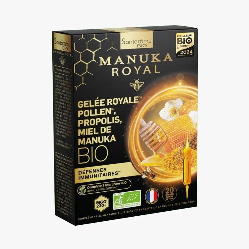 Santarome SANTAROME GELEE ROYALE POLLEN PROPOLIS MIEL DE MANUKA 20 AMPOULES