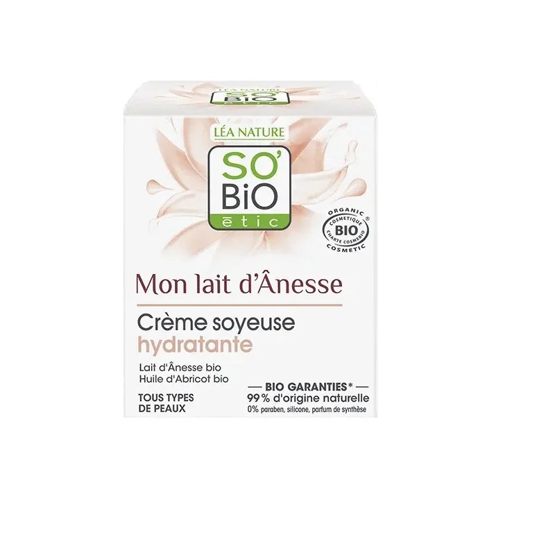 SO'BiO So Bio Creme soyeuse hydratante tout type de peau 50ml au lait D'anesse
