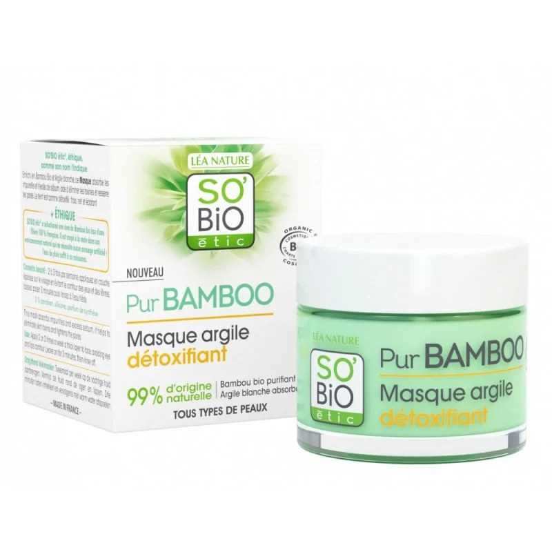 SO'BiO SO BIO MASQUE ARGILE DETOXIFIANT BAMBOO 50 ML
