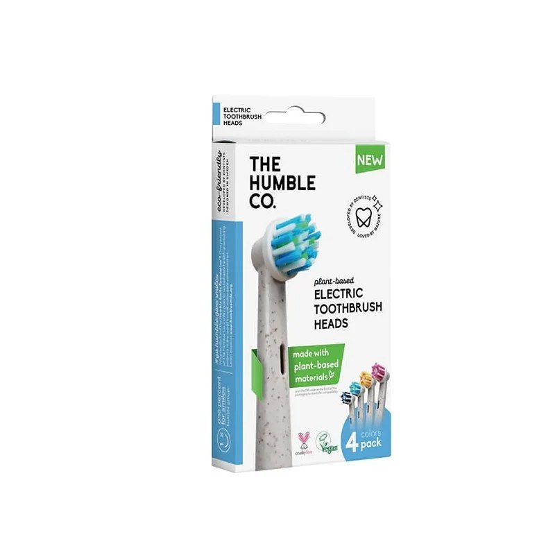 THE HUMBLE THE HUMBLE TETE DE BROSSE À DENTS ÉCOLOGIQUE À BASE DE PLANTES COMPATIBLE ORALE B / PACK DE 4