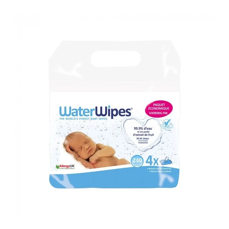WATERWIPES  WATERWIPES Lingettes bébé 4X60 Pièces