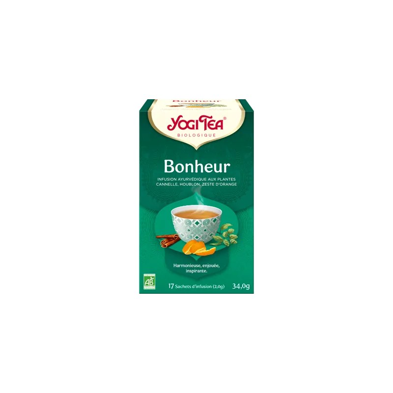Yogi Tea  YOGI TEA Bonheur 17x2g ( Cannelle, anis, réglisse, cardamome, basilic, lavande, fenugrec)