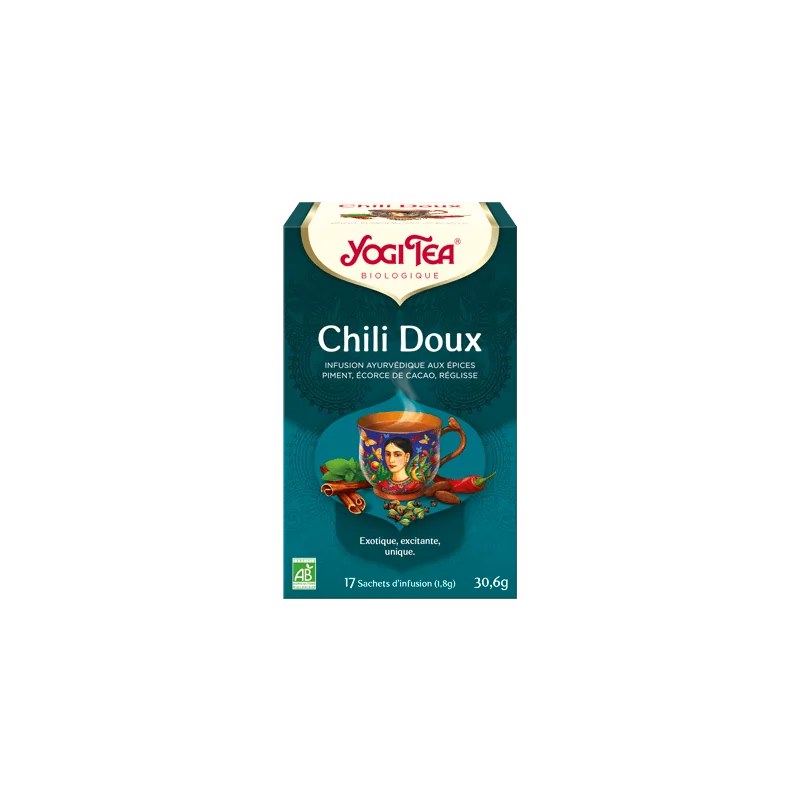 Yogi Tea  YOGI TEA Chili Doux 17x 2g (Réglisse, écorces de cacao, fenouil, menthe poivrée, piment)