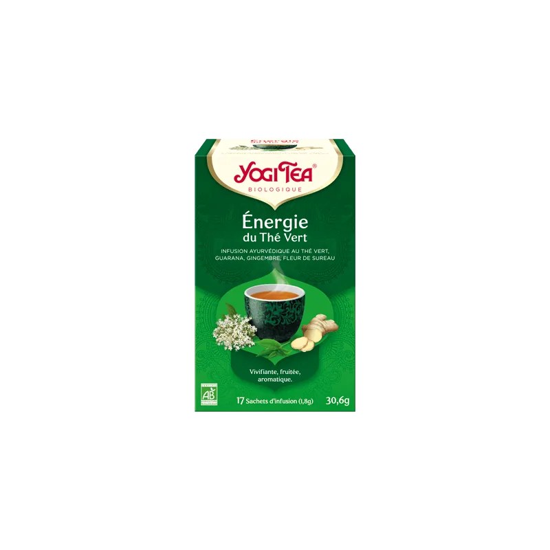 Yogi Tea  YOGI TEA Energie du thé vert 17x 2g (Thé vert, citronnelle, guarana, menthe poivrée, gingembre)
