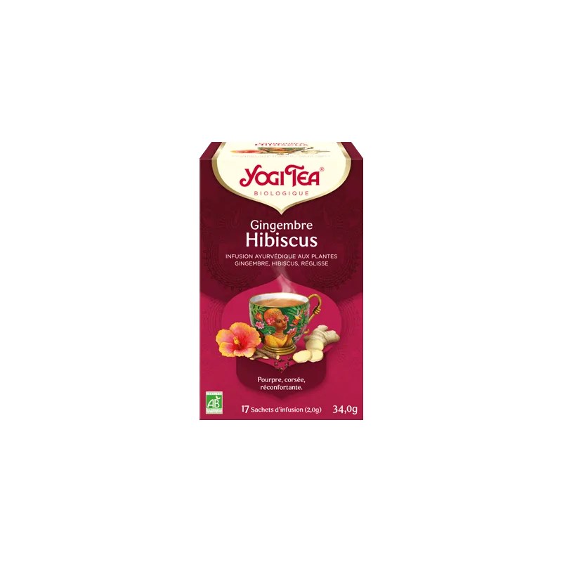 Yogi Tea  YOGI TEA Gingembre Hibiscus 17x2g (Hibiscus, réglisse, gingembre, menthe poivrée)